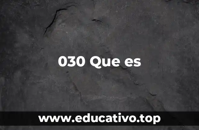030 Que es
