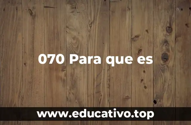 El 070 en contextos no tecnológicos