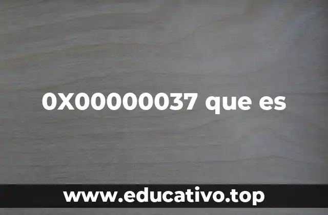 0X00000037 que es