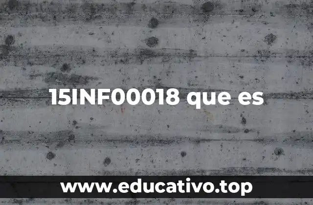 15INF00018 que es