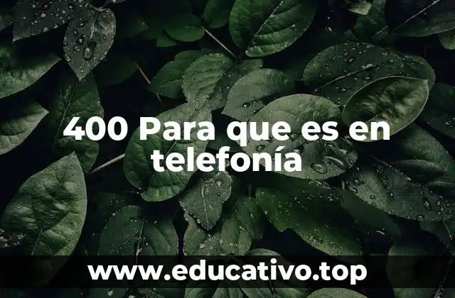 400 Para que es en telefonía