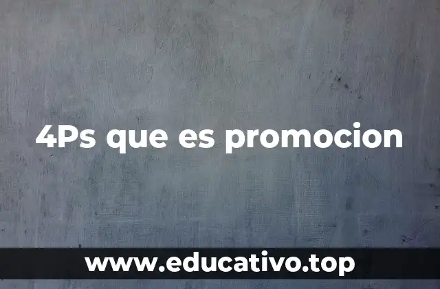4Ps que es promocion