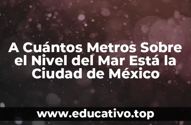 A Cuántos Metros Sobre el Nivel del Mar Está la Ciudad de México