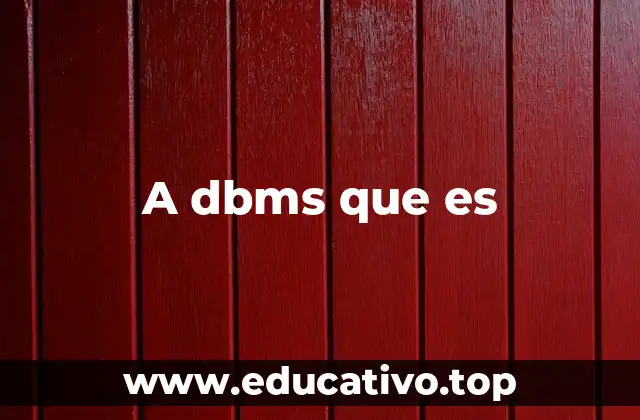 A dbms que es