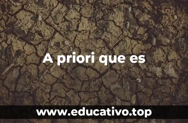 A priori que es