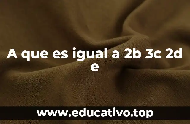 A que es igual a 2b 3c 2d e
