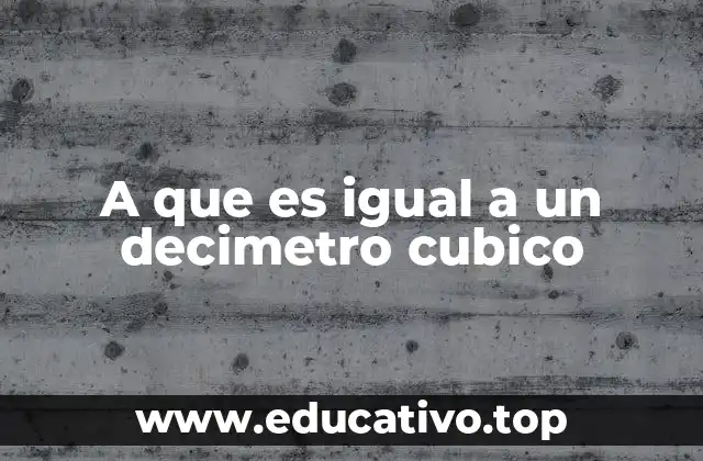 A que es igual a un decimetro cubico