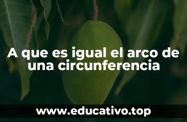 A que es igual el arco de una circunferencia