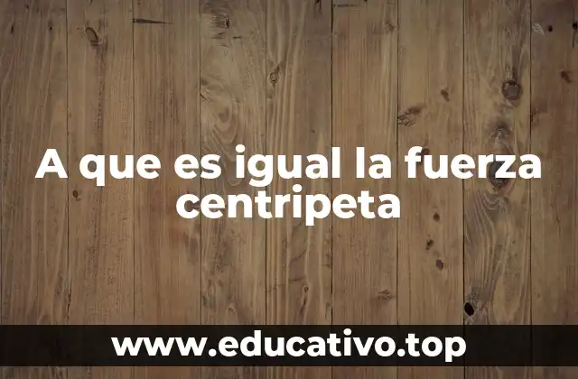 A que es igual la fuerza centripeta