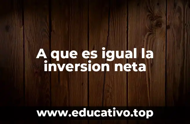 A que es igual la inversion neta