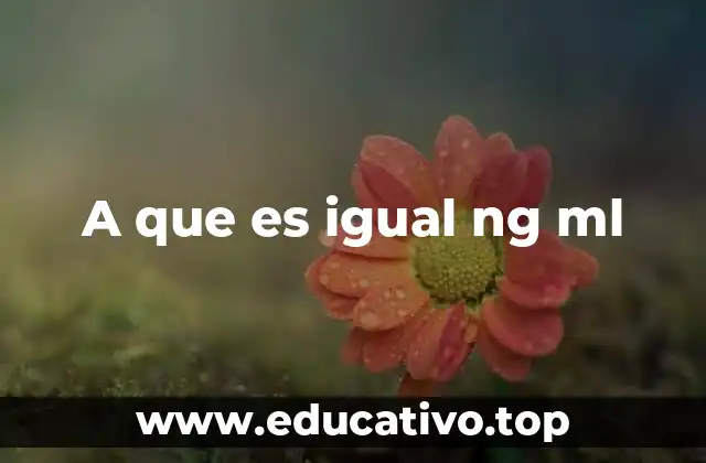 A que es igual ng ml