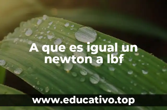 A que es igual un newton a lbf