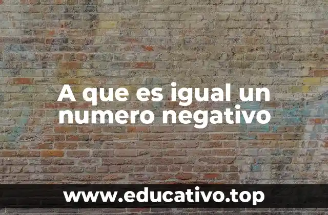 A que es igual un numero negativo