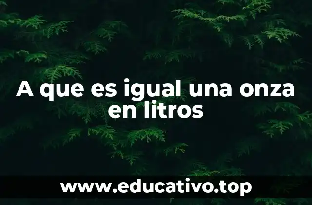 A que es igual una onza en litros