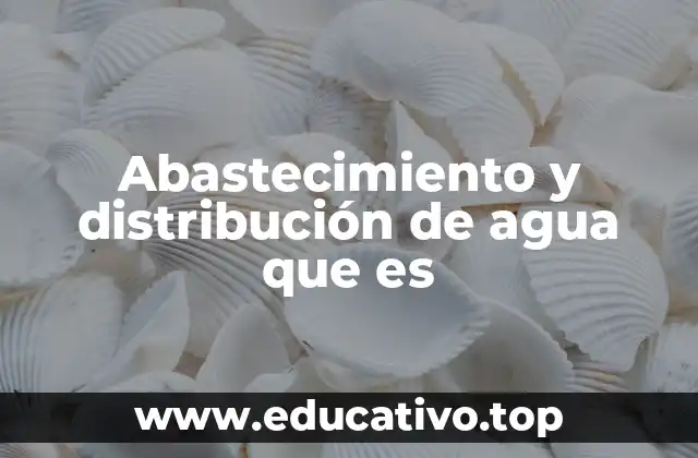 Abastecimiento y distribución de agua que es