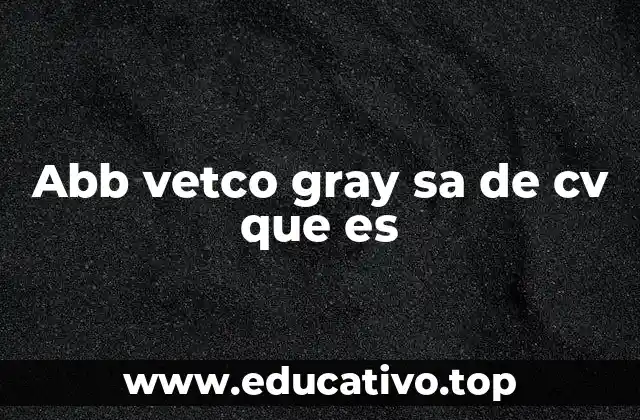 Abb vetco gray sa de cv que es
