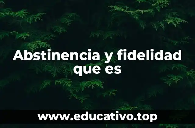 Abstinencia y fidelidad que es