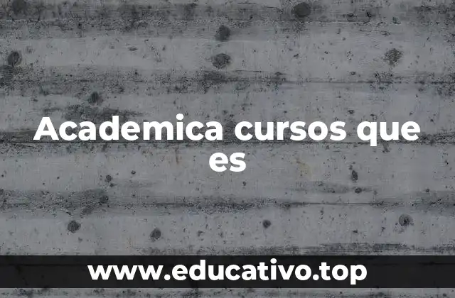 Academica cursos que es