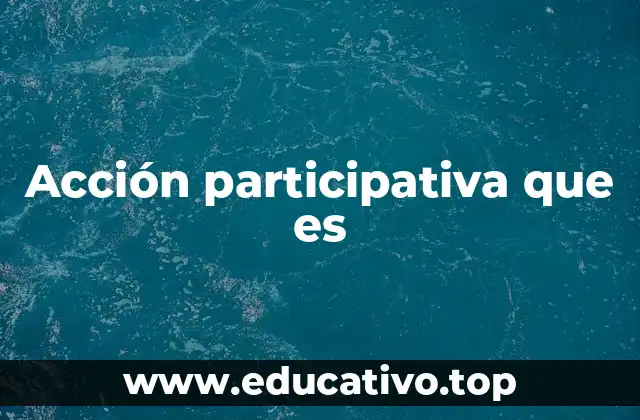 Acción participativa que es