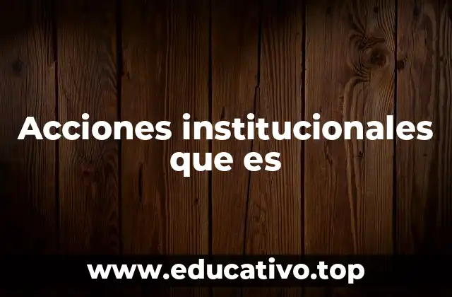 Acciones institucionales que es