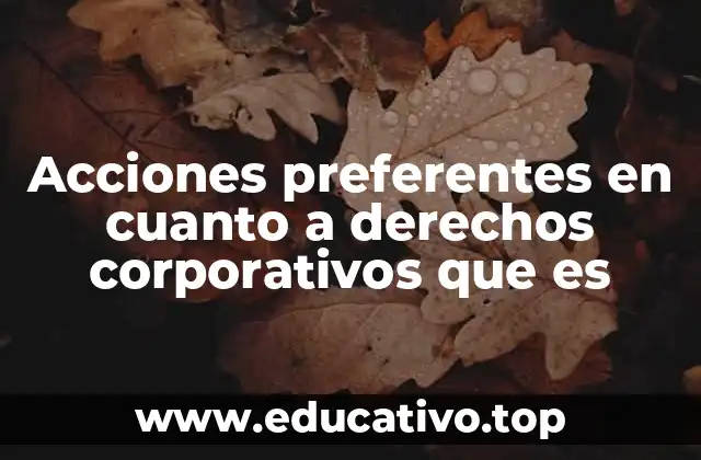 Acciones preferentes en cuanto a derechos corporativos que es
