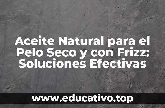 Aceite Natural para el Pelo Seco y con Frizz: Soluciones Efectivas