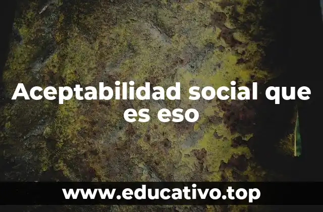 Aceptabilidad social que es eso