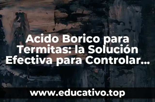 Acido Borico para Termitas: la Solución Efectiva para Controlar la Infestación