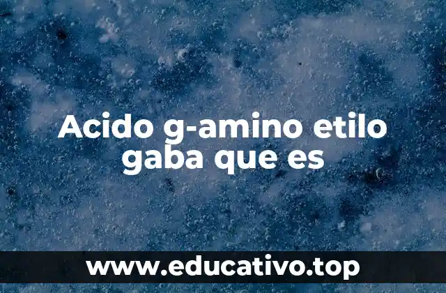 Acido g-amino etilo gaba que es