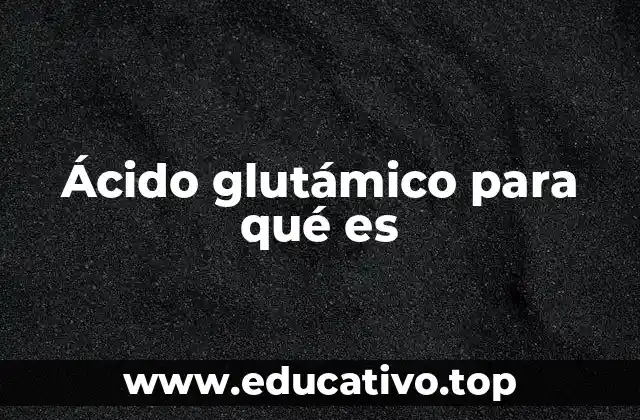 Ácido glutámico para qué es