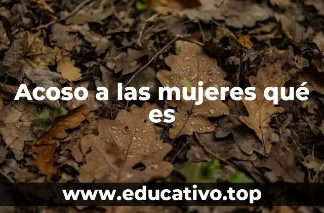 Acoso a las mujeres qué es