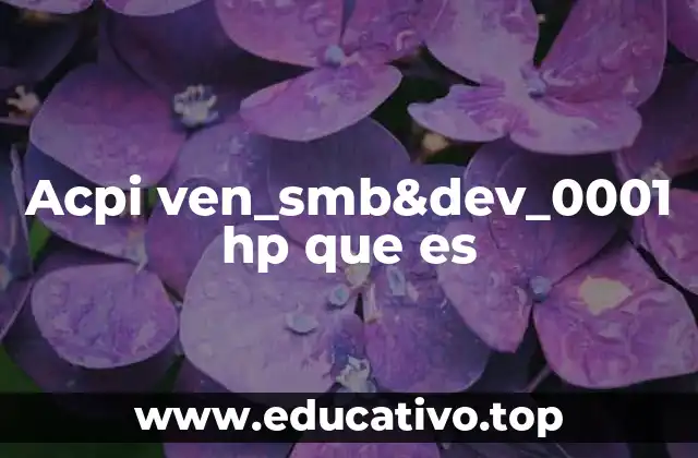 Acpi ven_smb&dev_0001 hp que es