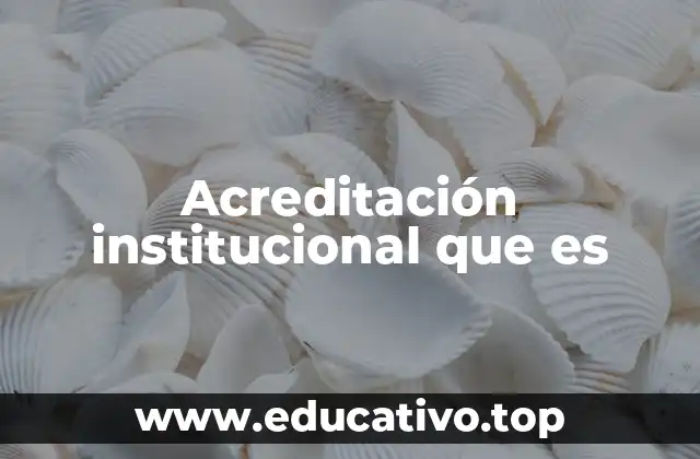 Acreditación institucional que es