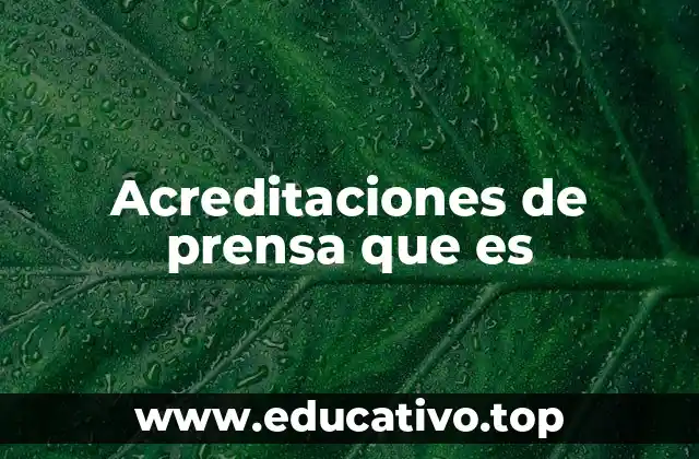 Acreditaciones de prensa que es