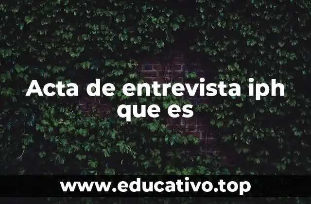 Acta de entrevista iph que es