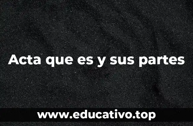 Acta que es y sus partes