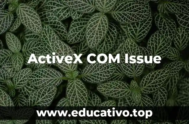 Cómo afecta el ActiveX COM Issue a los sistemas Windows