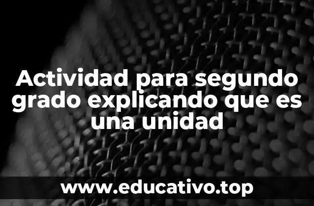 Actividad para segundo grado explicando que es una unidad