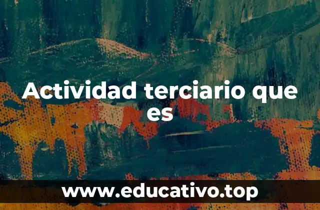 Actividad terciario que es