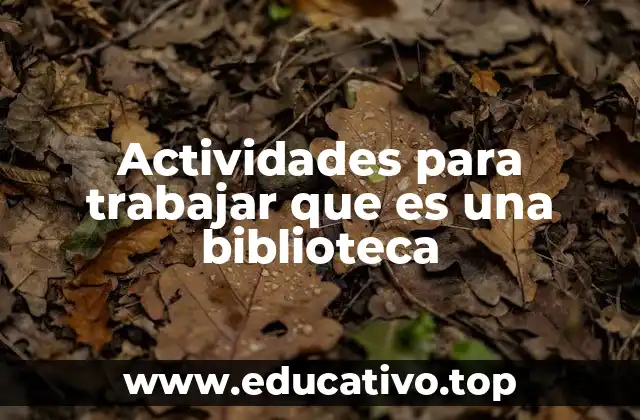 Actividades para trabajar que es una biblioteca