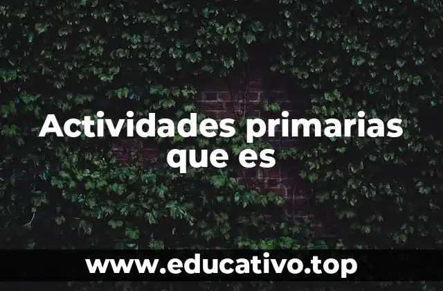 Actividades primarias que es