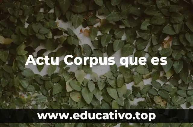 Actu Corpus que es