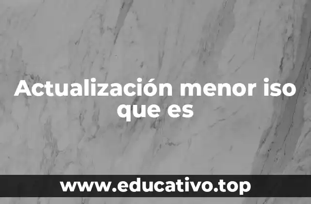 Actualización menor iso que es