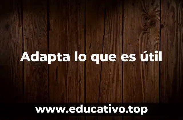 Adapta lo que es útil