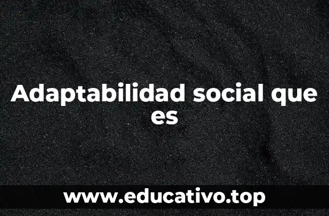 Adaptabilidad social que es