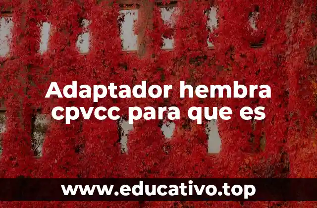 Adaptador hembra cpvcc para que es