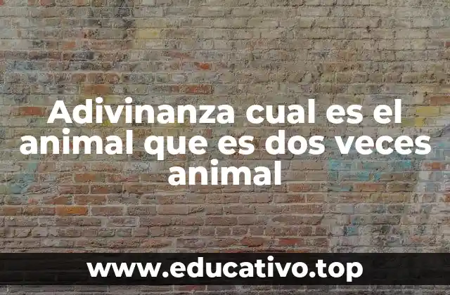 Adivinanza cual es el animal que es dos veces animal