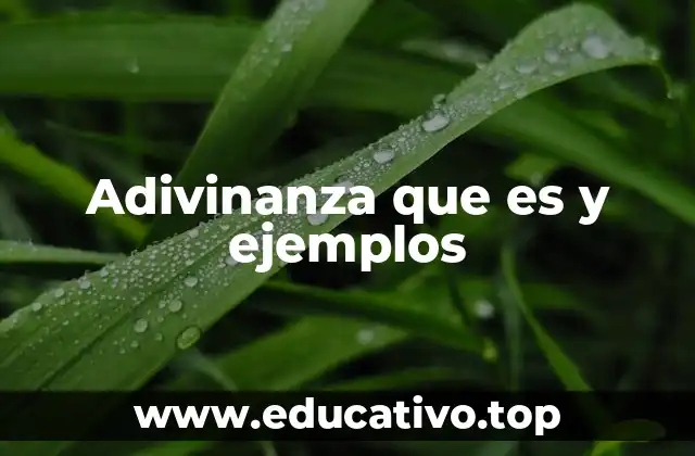 Adivinanza que es y ejemplos