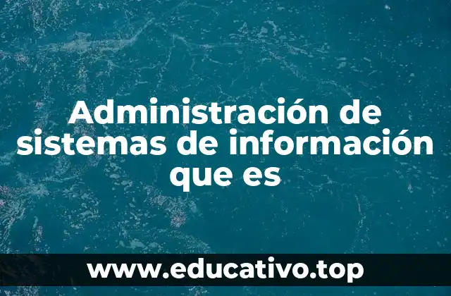 Administración de sistemas de información que es