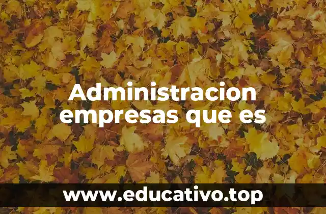 Administracion empresas que es